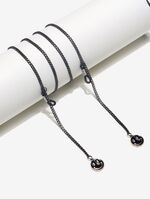 Металлическая нескользящая цепочка черного цвета, с подвеской в виде смайлика, для очков и масок GL410