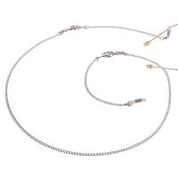 Silver-colored metal non-slip chain, with hearts, for glasses and masks GL047
