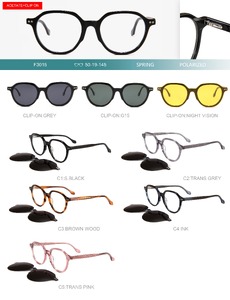 Оправа пластиковая из материала ацетат, с флексом + насадка солнцезащитная (клипон) Big City F3015S