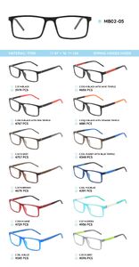 TR-90 plastic frames for glasses, with spring hinges MB02-05