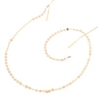 Gold-colored metal non-slip chain, with gold disc, for glasses and masks GL254