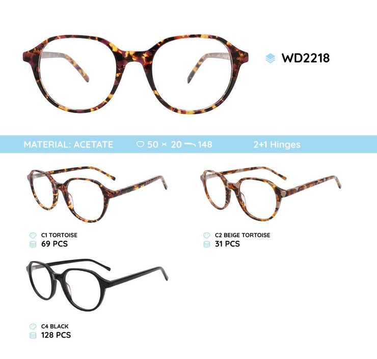 Plastic acetate eyeglasses frame for women WD2218