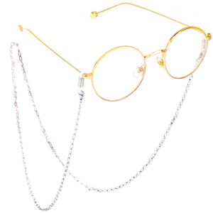 Металлическая нескользящая цепочка серебряного цвета, в форме треугольников, для очков и масок GS016