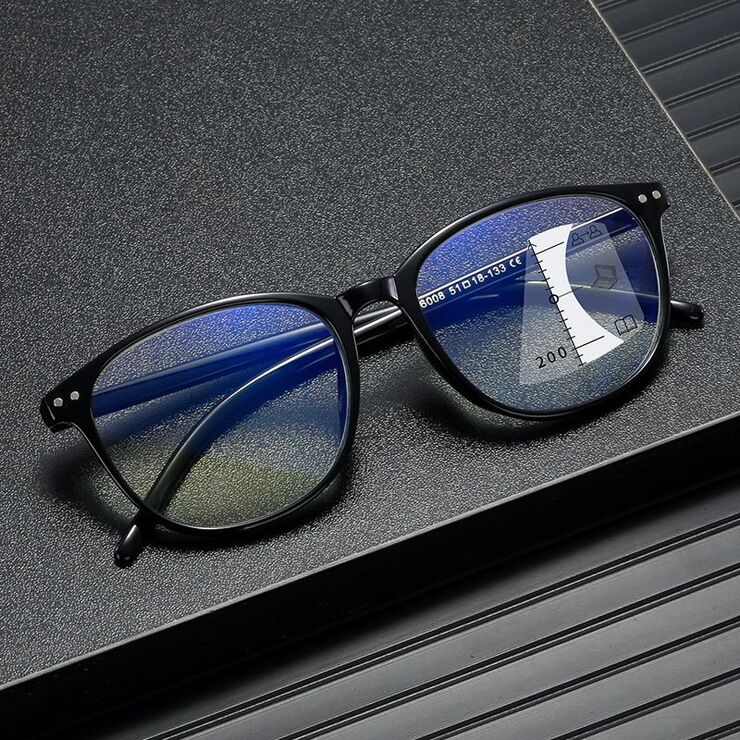 Plastic glasses for reading, multi-focus, with Blue ray cut protection, diopters from +1.00 to +4.00, RMC=62-64, KY6008-9多焦点