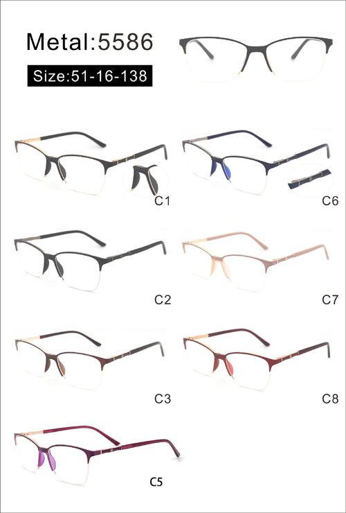 Оправа металлическая полуободковая с мягким носоупором и флексом 5586-DA