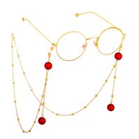 Metal non-slip chain, with red beads, for glasses and masks GL625