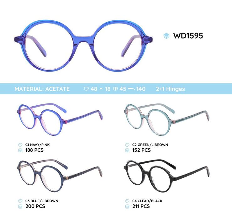 Plastic acetate eyeglasses frame WD1595