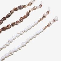 Metal non-slip chain set 2-piece, with natural conch black and white, for glasses and masks GM015