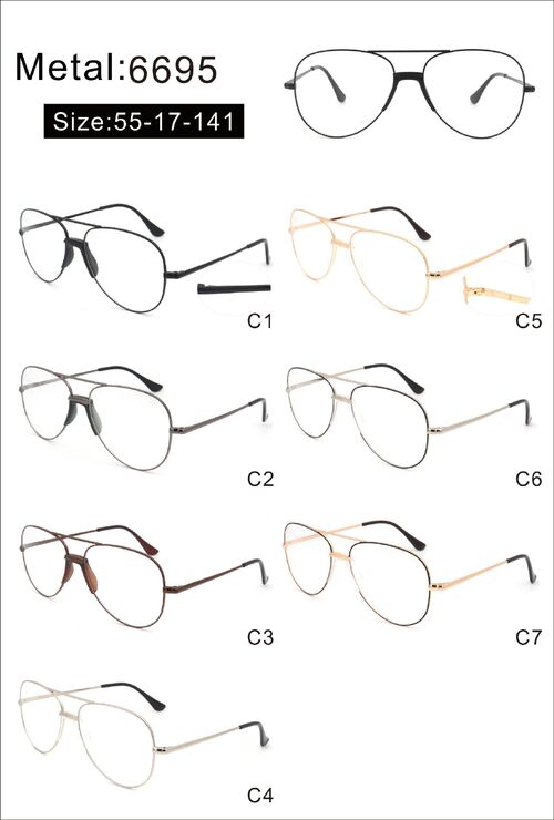 Оправа металлическая с мягким носоупором и флексом 6695-DA