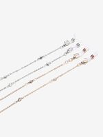 Glasses chain with pearl set of two-piece golden and silver GM027