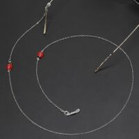 Silver-colored metal non-slip chain, with beetle ladybug, for glasses and masks GL231