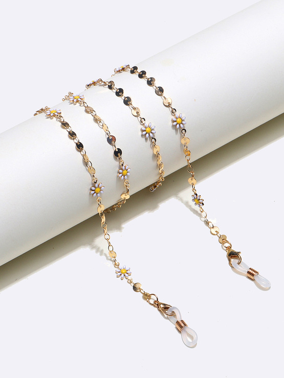 Набор из двух золотых и серебряных цепочек для очков с цифрой 8 GL1359