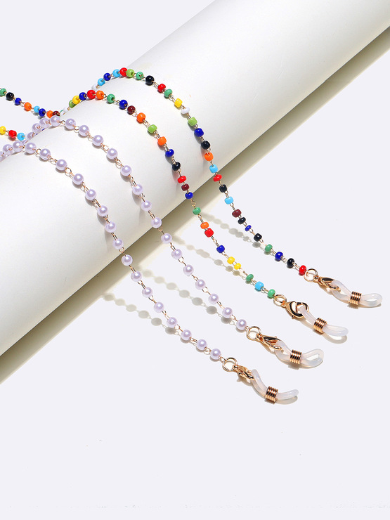 Set of two acrylic black and malachite green glasses chain GM134