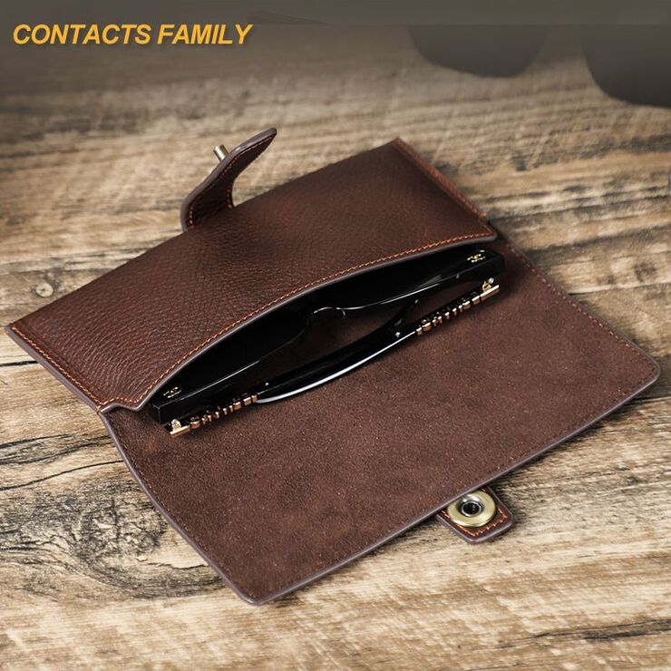 Sunglasses and eyeglasses genuine leather case CF4009