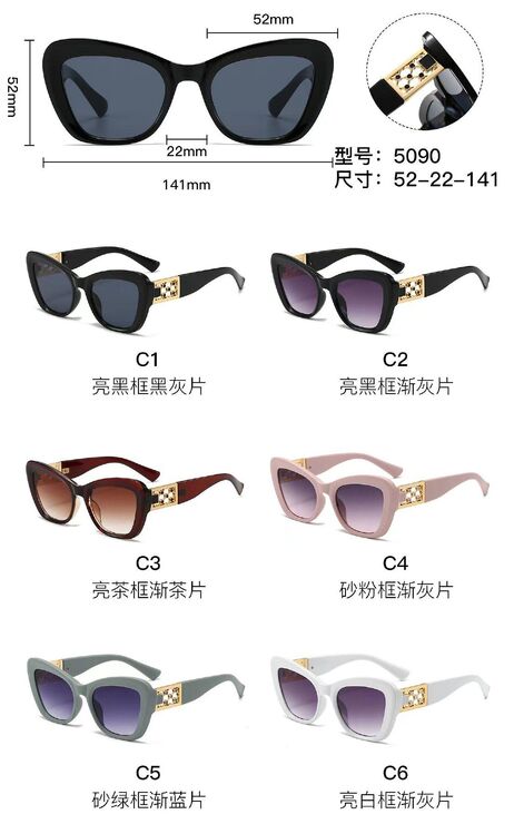PC plastic sunglasses with metal hinge 5090W
