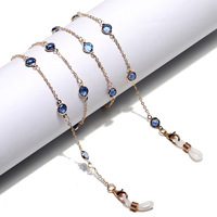 Металлическая цепочка со стразами для очков и маски GL1091