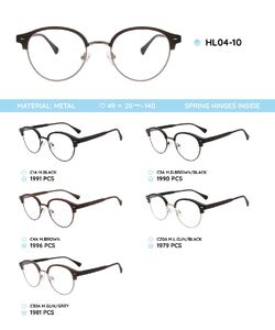 Металлическая оправа с дужками из материала TR-90 со встроенным флексом HL04-10