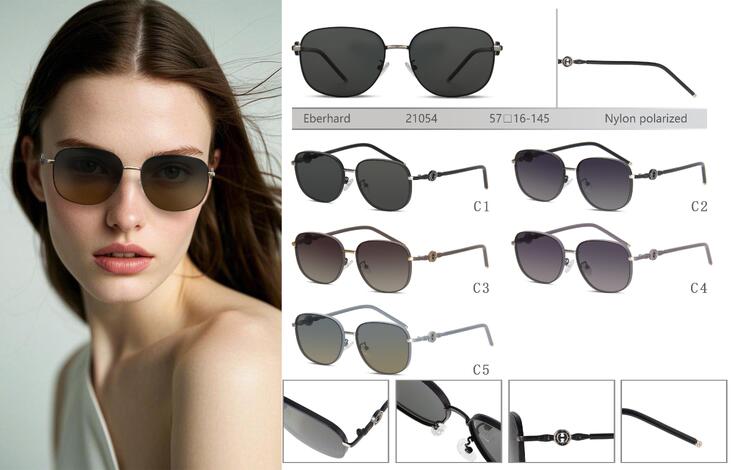 Солнцезащитные поляризационные металлические очки с нейлоновыми линзами Eberhard EH21054