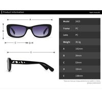 Plastic square sunglasses with diamonds for women Elit 2423-EL