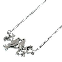 Silver-colored metal non-slip chain, with bird branch, for glasses and masks GL069