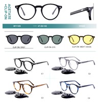 Plastic acetate frame + polarized clip-on Big City M1118S