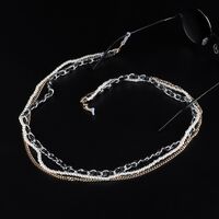 Metal non-slip chain, with 3 layer and pearls, for glasses and masks GL964
