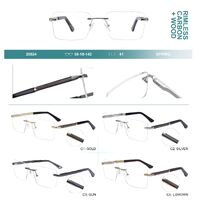 Rimless metal frames for glasses with spring hinges Big City 25624