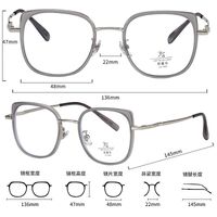 Combined frame (metal + TR90) with Blue Ray Cut protection lenses MAMO S11800