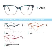 Plastic acetate eyeglasses frame with spring hinges WD3168