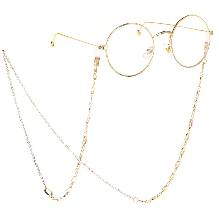 Gold-colored metal non-slip chain, round, for glasses and masks GL160