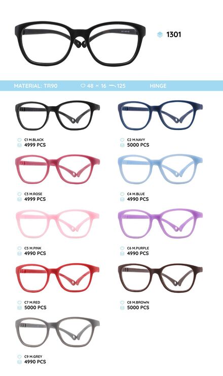 TR90 plastic eyeglasses frame for kids 1301TR