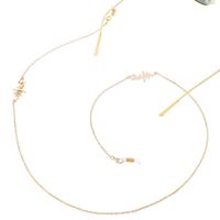 Gold-colored metal non-slip chain, with an electrocardiogram, for glasses and masks GL256