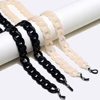 Acrylic non-slip chain, 2-piece set black and beige, for glasses and masks GM138