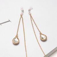 Metal non-slip chain, with water drop pendant, for glasses and masks GA026