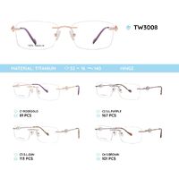 Rimless titanium metal frame TW3008