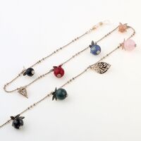 Металлическая нескользящая цепочка золотого цвета, с листьями и кристаллами, для очков и масок GL1019