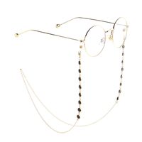Gold-colored metal non-slip chain, with  black eyes, for glasses and masks GL799