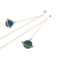 Gold-colored metal non-slip chain, with pendant planet, for glasses and masks GL814