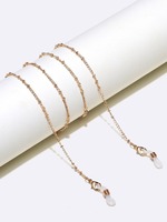 Golden glasses chain with hearts and pearls GL1273(1)