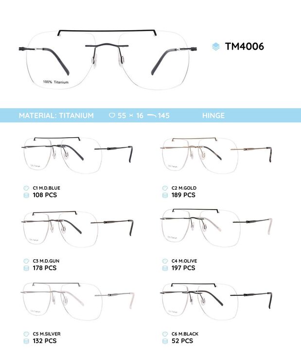 Titanium frames rimless TM4006