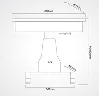 Моторизованный стол с подъёмным механизмом и c ящиком для набора пробныз линз WZ-3ADT столешница 680*400мм