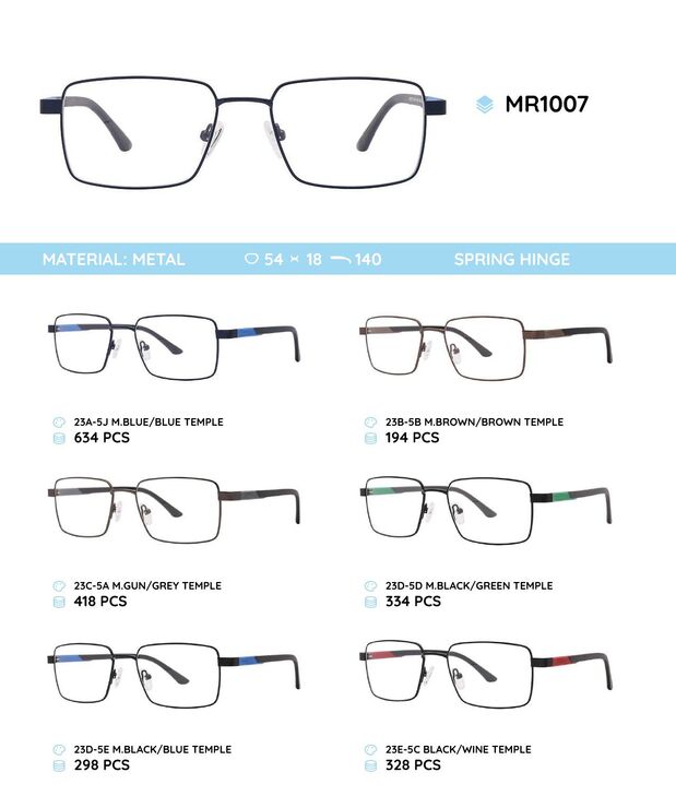 Metal frame with temples made of TR-90 material MR1002