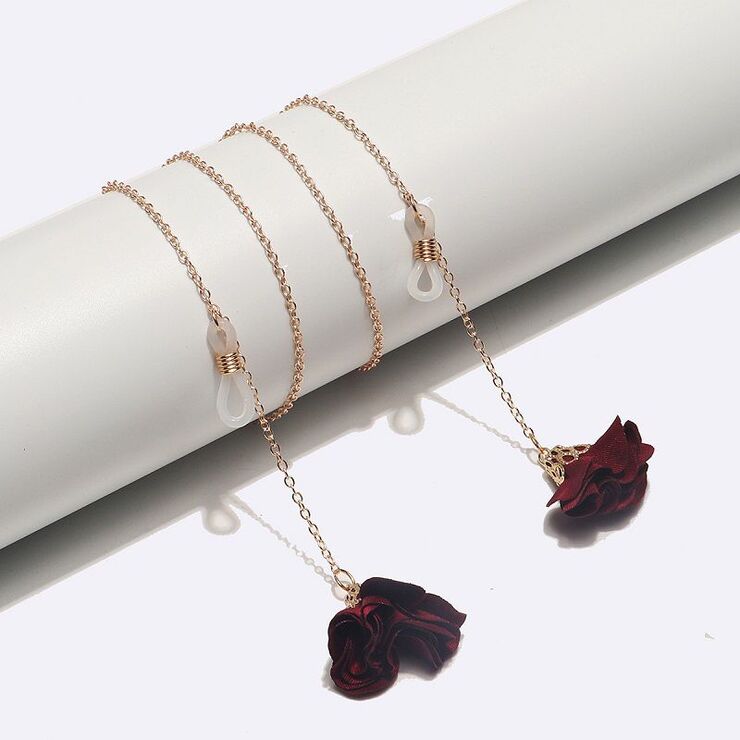 Металлическая нескользящая цепочка золотого цвета, с цветком, для очков и масок GL194-1