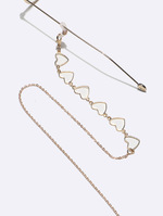 Набор из двух цепочек для очков с сердечками и кружочками GL1350