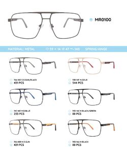 Металлическая оправа с дужками из пластика TR-90 с флексом MR0100