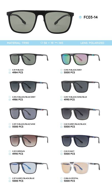 Plastic TR90 frame polarized sunglasses FC03-14