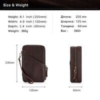 Сумка-барсетка-чехол для очков и девайсов из натуральной кожи с ремешком и молнией CF1149