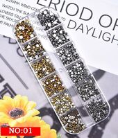 Набор страз с плоским дном для украшения оправ и очков, 13 видов комплектации