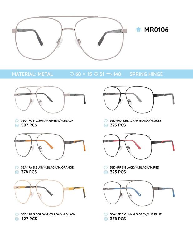 Металлическая оправа с дужками из пластика TR-90 MR0106