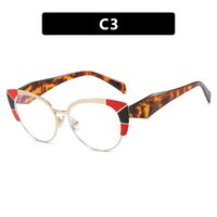 Очки металлические полуободковые женские с защитой от синего света 8073-PN